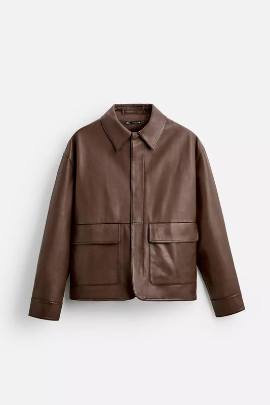 Blouson en cuir avec poches