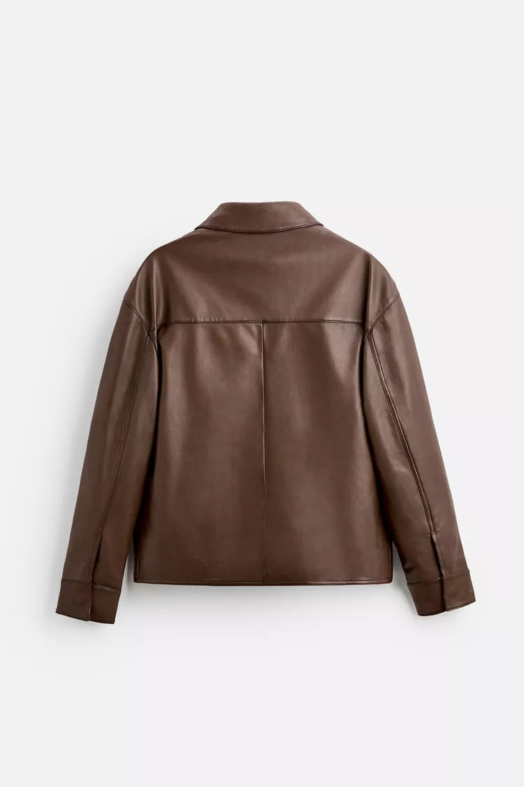 Blouson en cuir avec poches